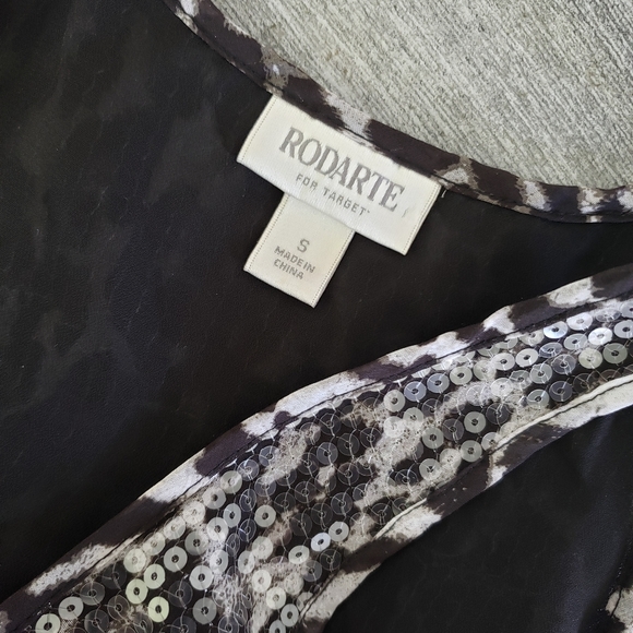 Black Grey Leopard Rodarte Sequined Mini - Picture 3 of 3